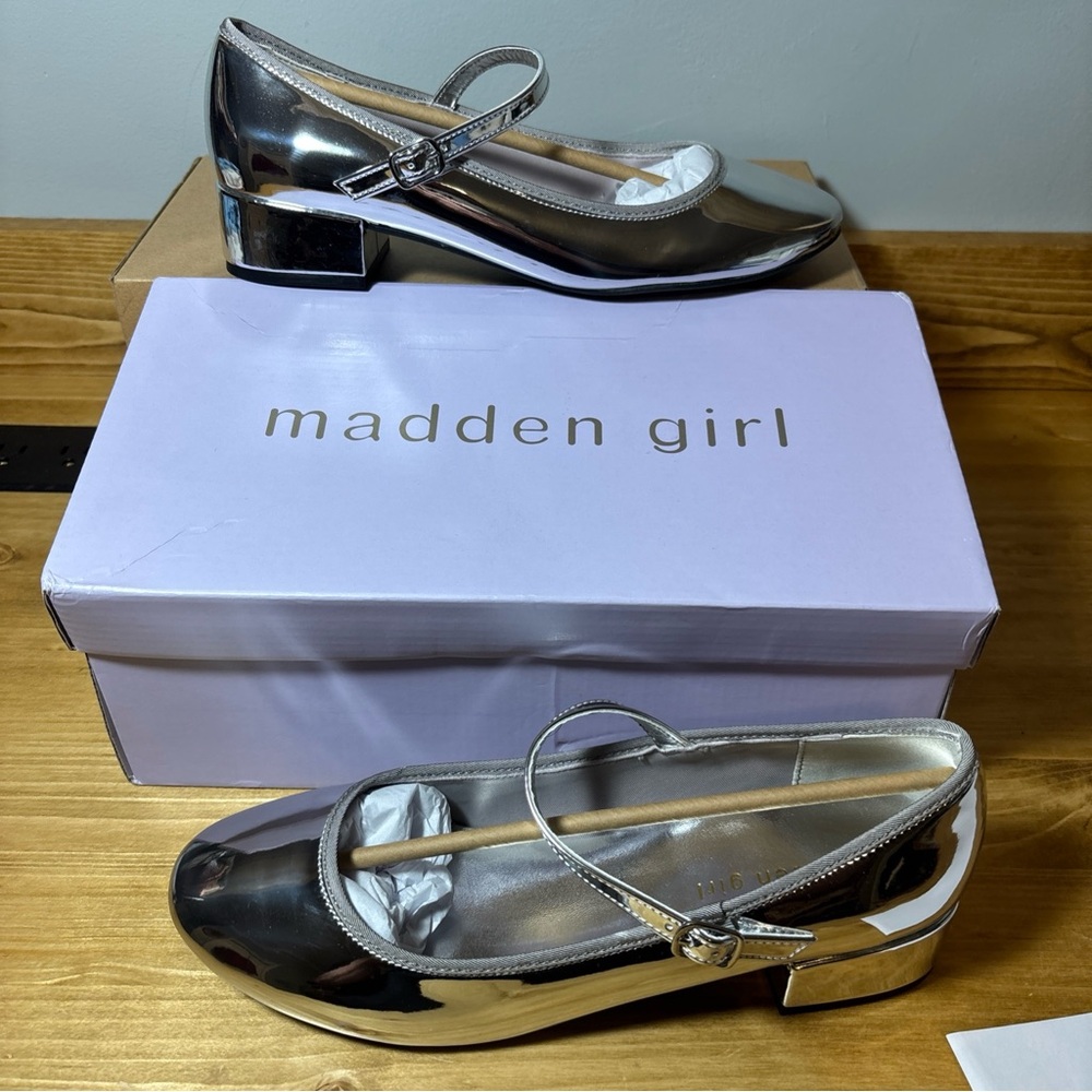 Madden Girl Tutuu Womens Heels Silver Size 8 Brand New With Box